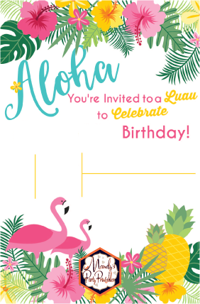 Editable Luau Birthday Party Invitation Mandy S Party Printables