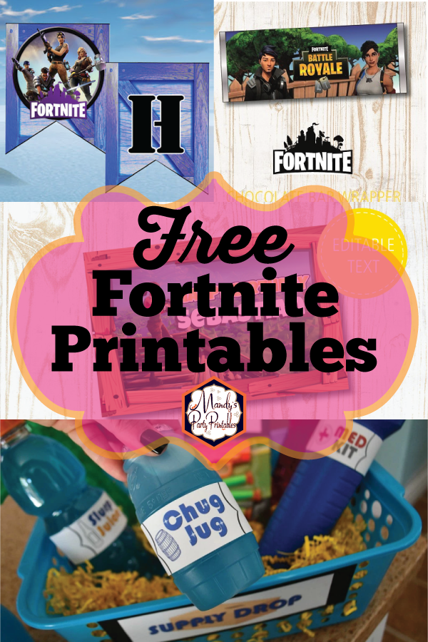 Free Fortnite Printable Birthday Card Free Fortnite Party Printables Mandy S Party Printables