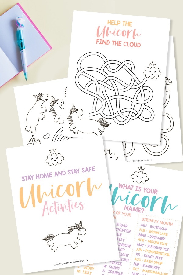 printable unicorn activities for kids mandy s party printables