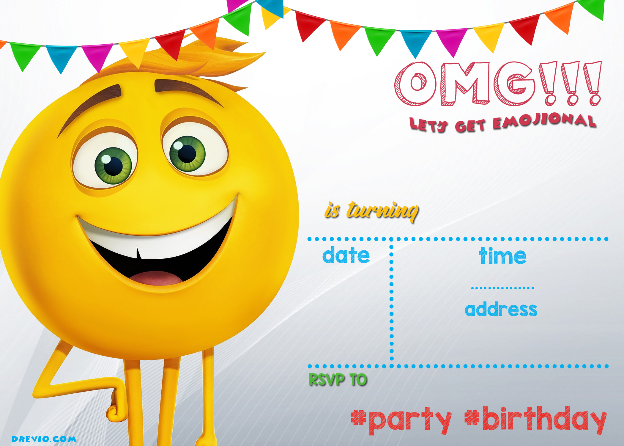 Printable Emoji Party Invitations Mandy S Party Printables