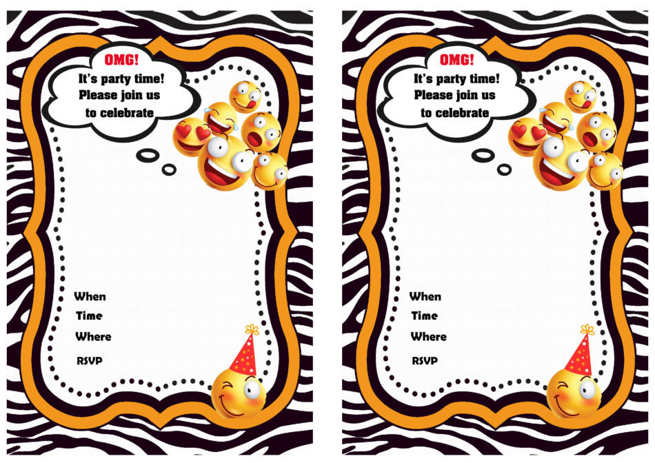 Printable Emoji Party Invitations Mandy S Party Printables