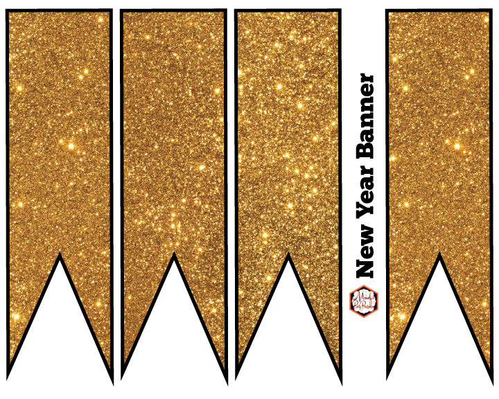Customizable Banner - Gold Glitter