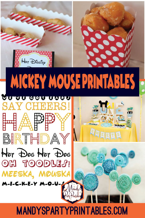 Free Mickey Mouse Printables via Mandy's Party Printables