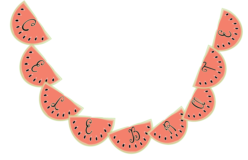Watermelon Celebrate Banner from Mandy's Party Printables | mandyspartyprintables.com