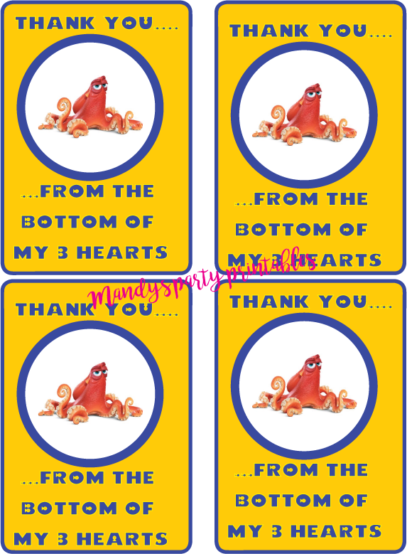 Finding-Dory-Thank-You-Notes from Free Finding Dory Party Printables via Mandy's Party Printables