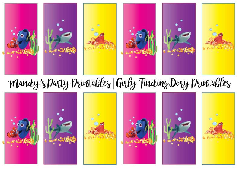Girly-Finding-Dory-Candy-Bar-Wrappers | Mandy's Party Printables