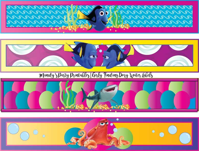 Girly-Finding-Dory-Water-Bottle-Labels