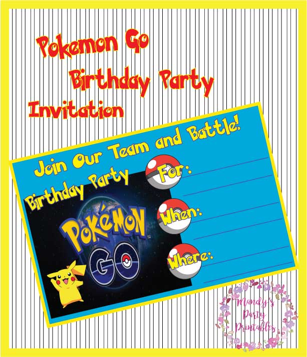 Pokemon Go Birthday Invitation | Mandy's Party Printables