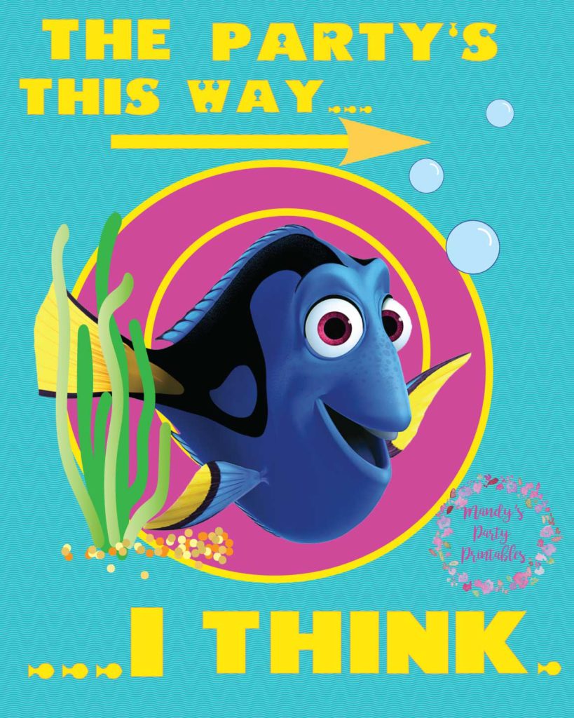 Finding Dory Party Sign  | Mandy's Party Printables