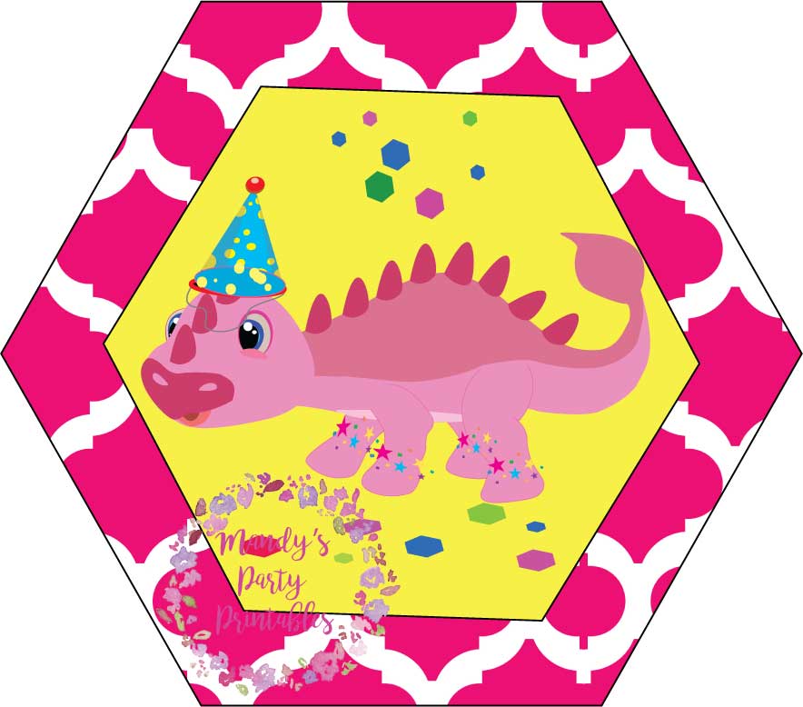 Pink Girly Dinosaur Cupcake Toppers from Tea Rex T-Party at Mandy's Party Printables