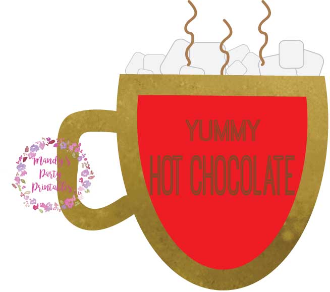 Printable Hot chocolate stand sign via Mandy's Party Printables: A Guide to Half-E Homemaking