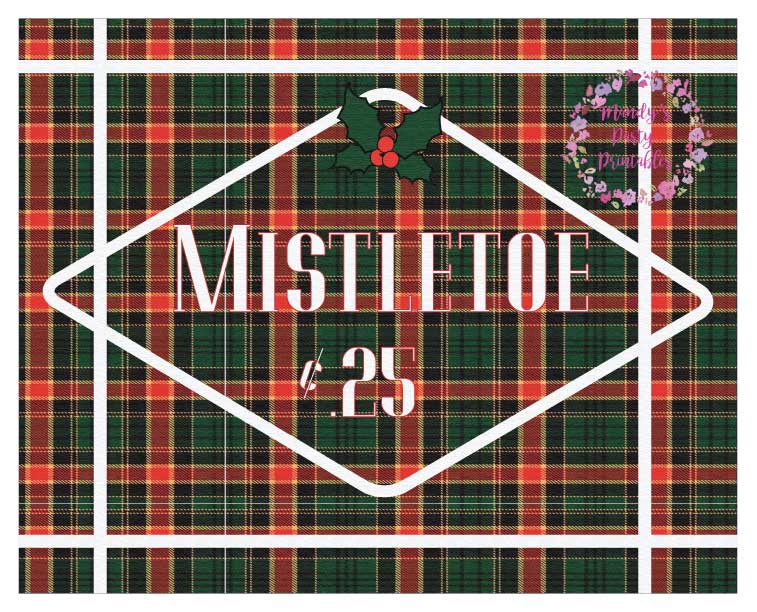 Free Christmas Printable Mistletoe Sign via Mandy's Party Printables