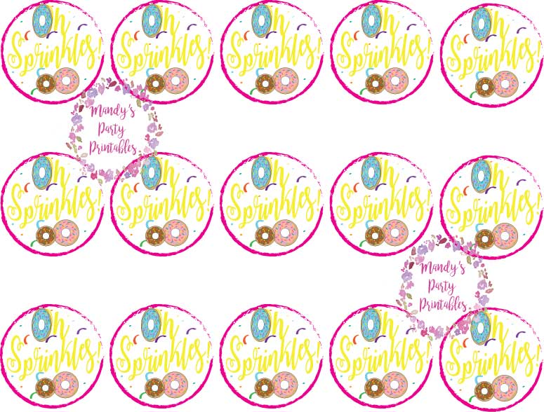 Sprinkles Donut Toppers for Cupcake or Donuts via Mandy's Party Printables