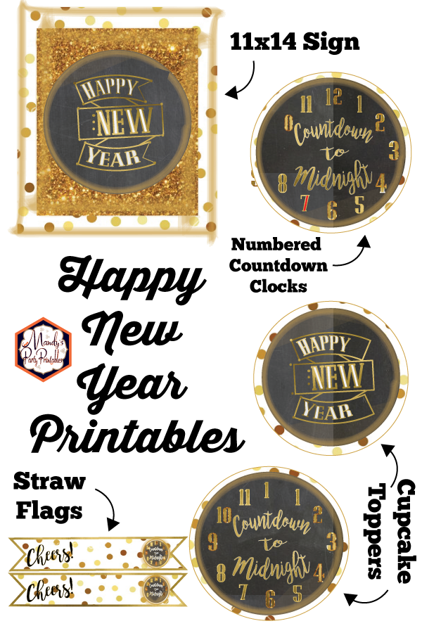 2019 New Years Party Printables for FREE | Mandy's Party Printables