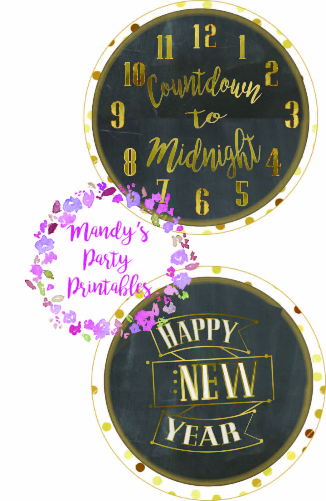 Countdown to Midnight Free New Year's Eve Printables via Mandy's Party Printables
