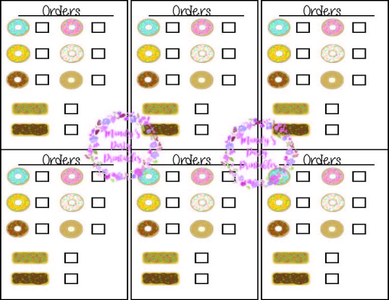 Dramatic Play Donut Shop Printables Mandys Party Printables