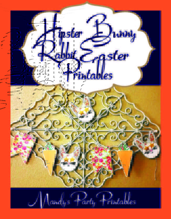 Hipster Bunny Rabbit Easter Printable Banner via Mandy's Party Printables