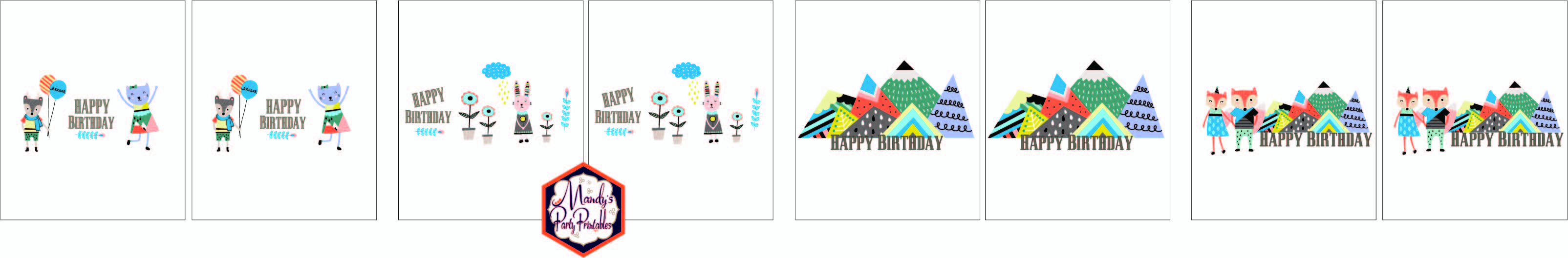 Hipster Woodland Animal Birthday Printables Candy Bar Wrappers via Mandy's Party Printables