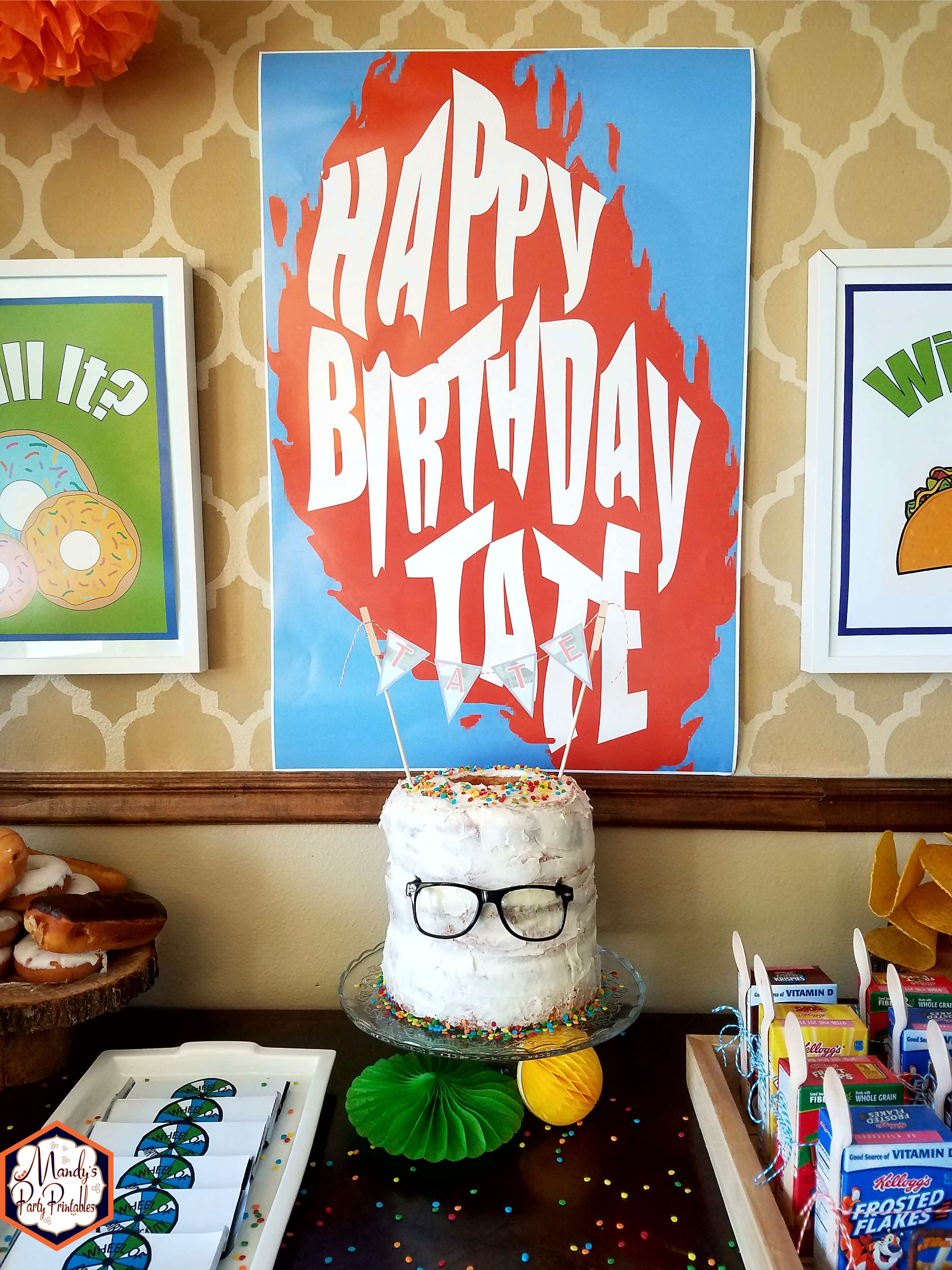 Cakescape from Good Mythical Morning Inspired Birthday Party via Mandy's Party Printables