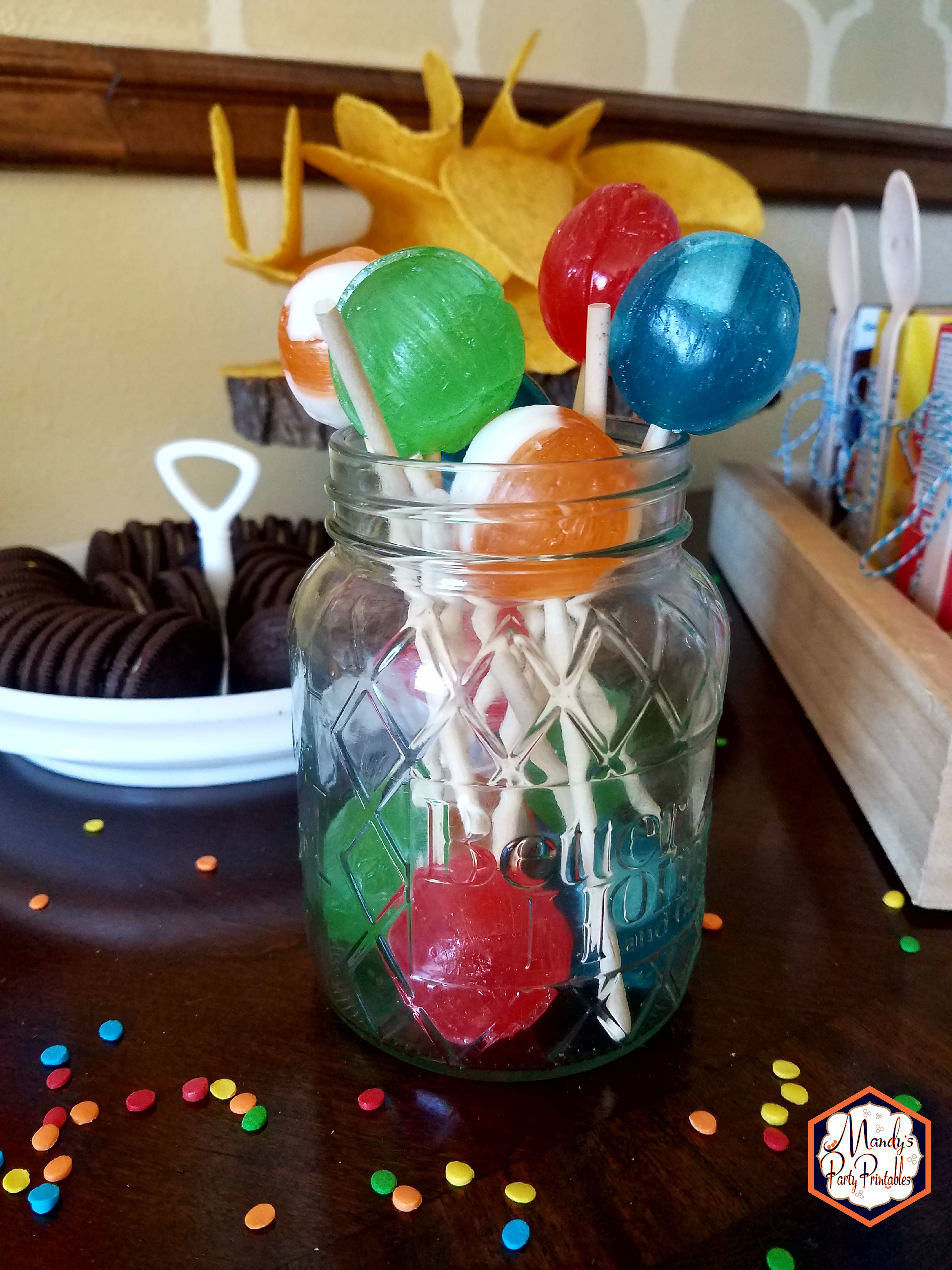 Lollipops from Good Mythical Morning Inspired Birthday Party via Mandy's Party Printables