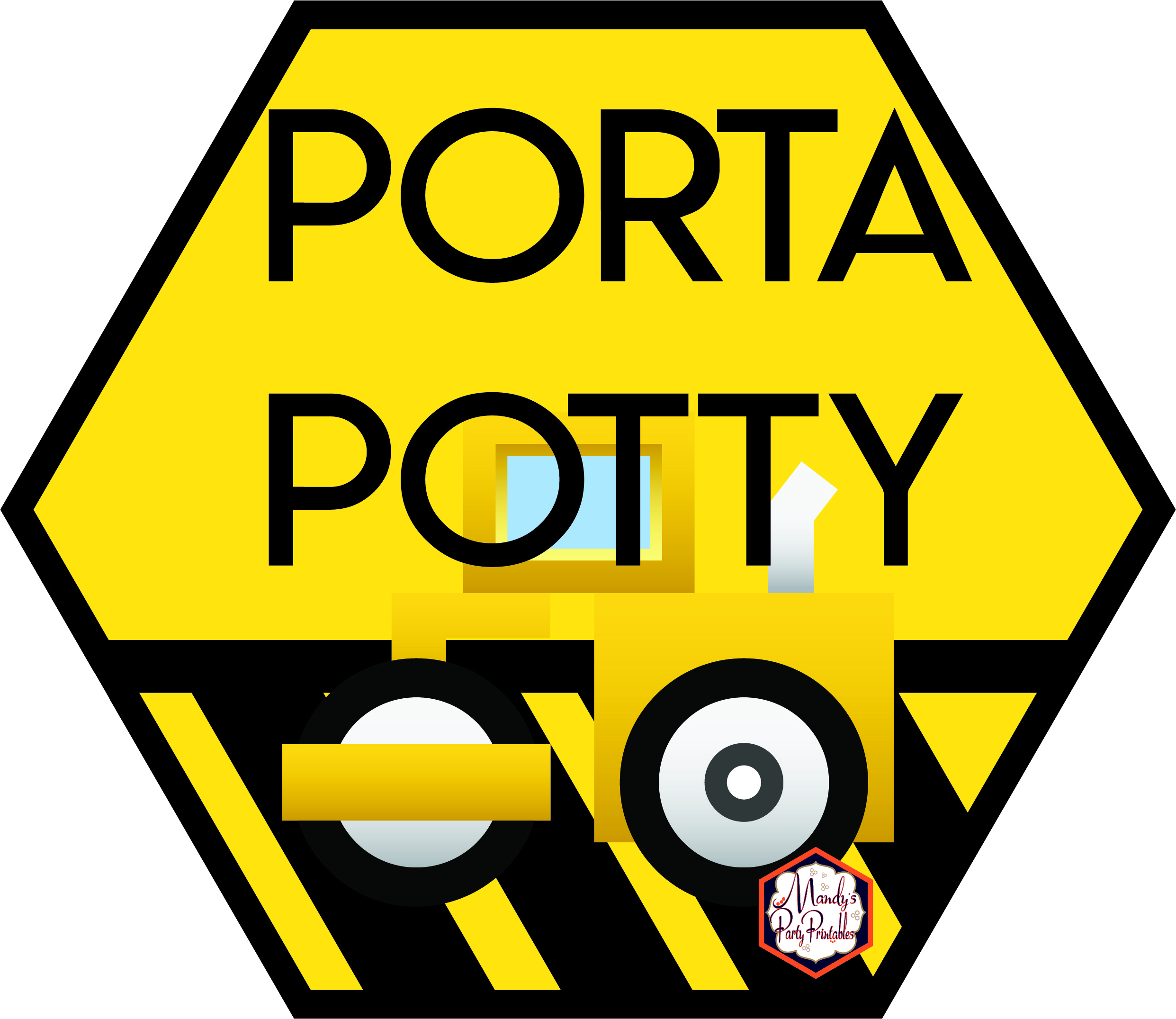 Porta Potty Sign from Construction Birthday Party Printables via Mandy's Party Printables
