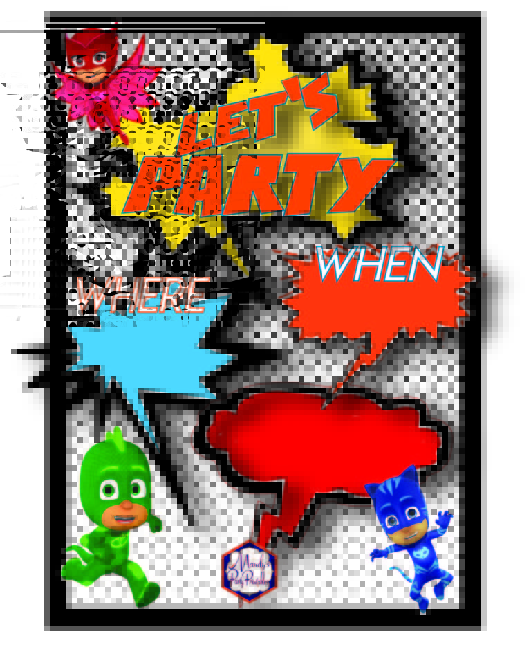 Free PJ Masks Birthday Party Printables - Mandy's Party Printables
