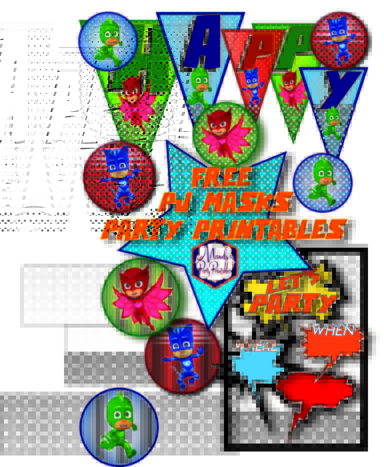 PJ Masks birthday printables - Mandy's Party Printables