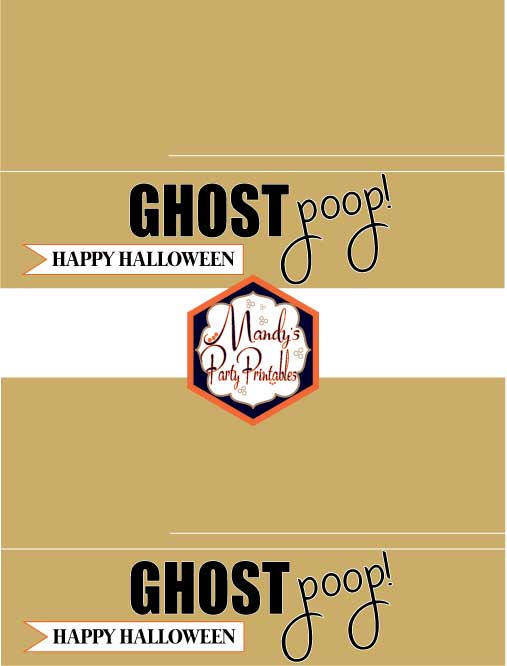 Ghost Poop Halloween Treatbag Toppers via Mandy's Party Printables