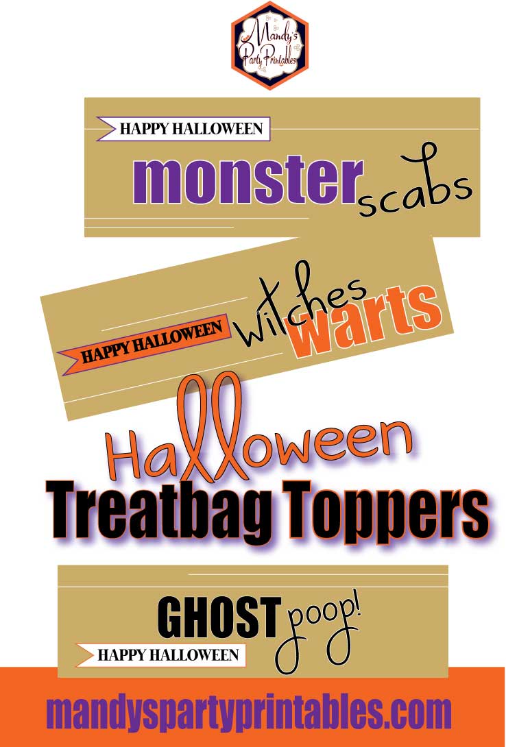 Free Halloween Treatbag Toppers via Mandy's Party Printables 