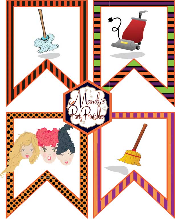 Hocus Pocus Broom Banner Mandy s Party Printables