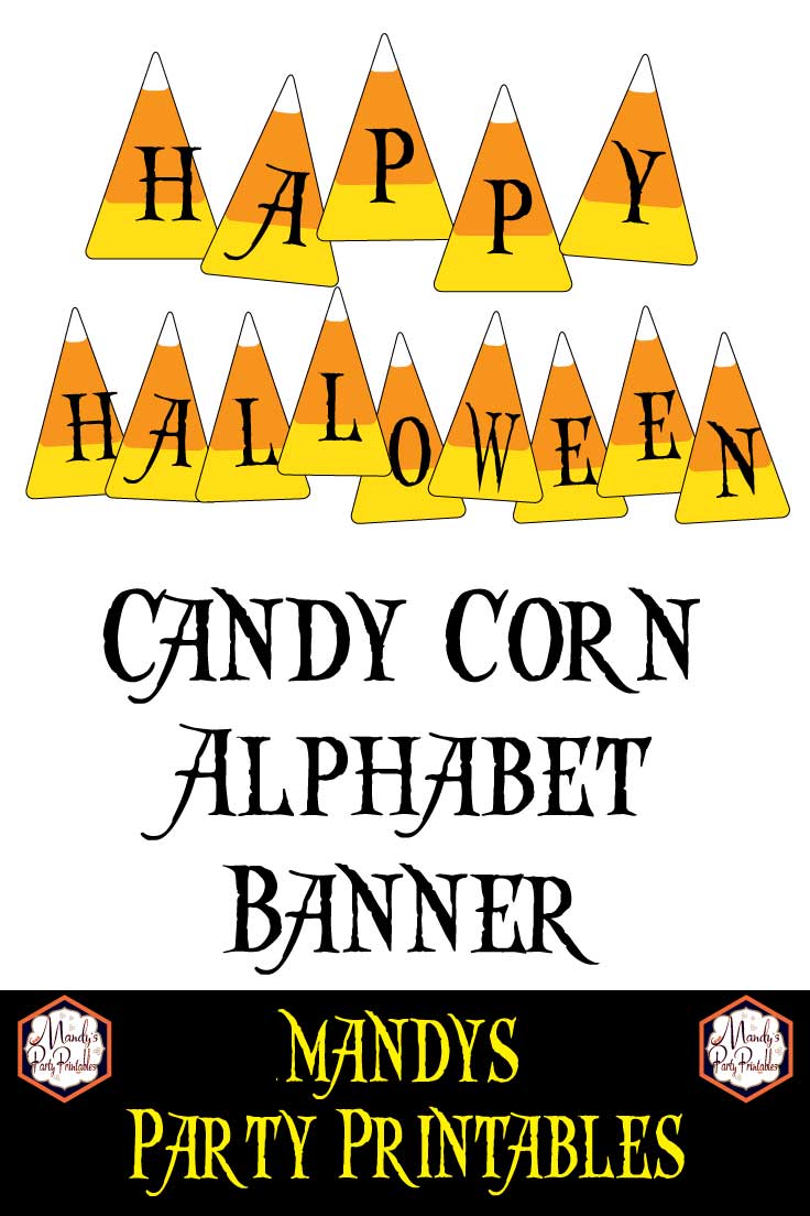 Free Printable Candy Corn Banner via Mandy's Party Printables