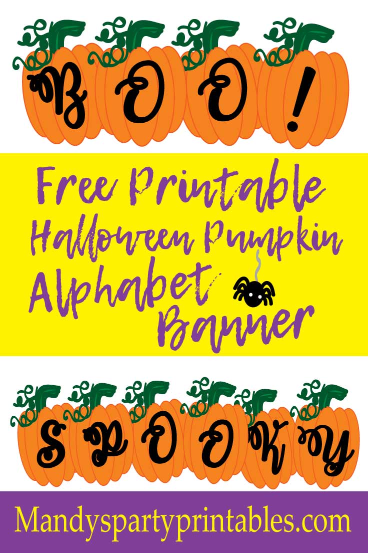 Free Printable Pumpkin Banner - Mandy's Party Printables