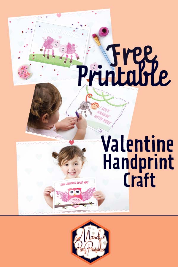 Free Printable Valentine Handprint Craft via Mandy's Party Printables A