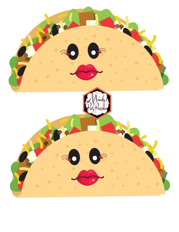 Girl Tacos from a Taco Bout Love Valentine Taco Party | Mandy's Party Printables #valentineparty #tacoparty #tacoboutlove #ilovetacos #MPP #fiesta