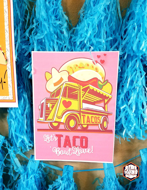 Taco Truck Sign from a Taco Bout Love Valentine Taco Party | Mandy's Party Printables #valentineparty #tacoparty #tacoboutlove #ilovetacos #MPP #fiesta