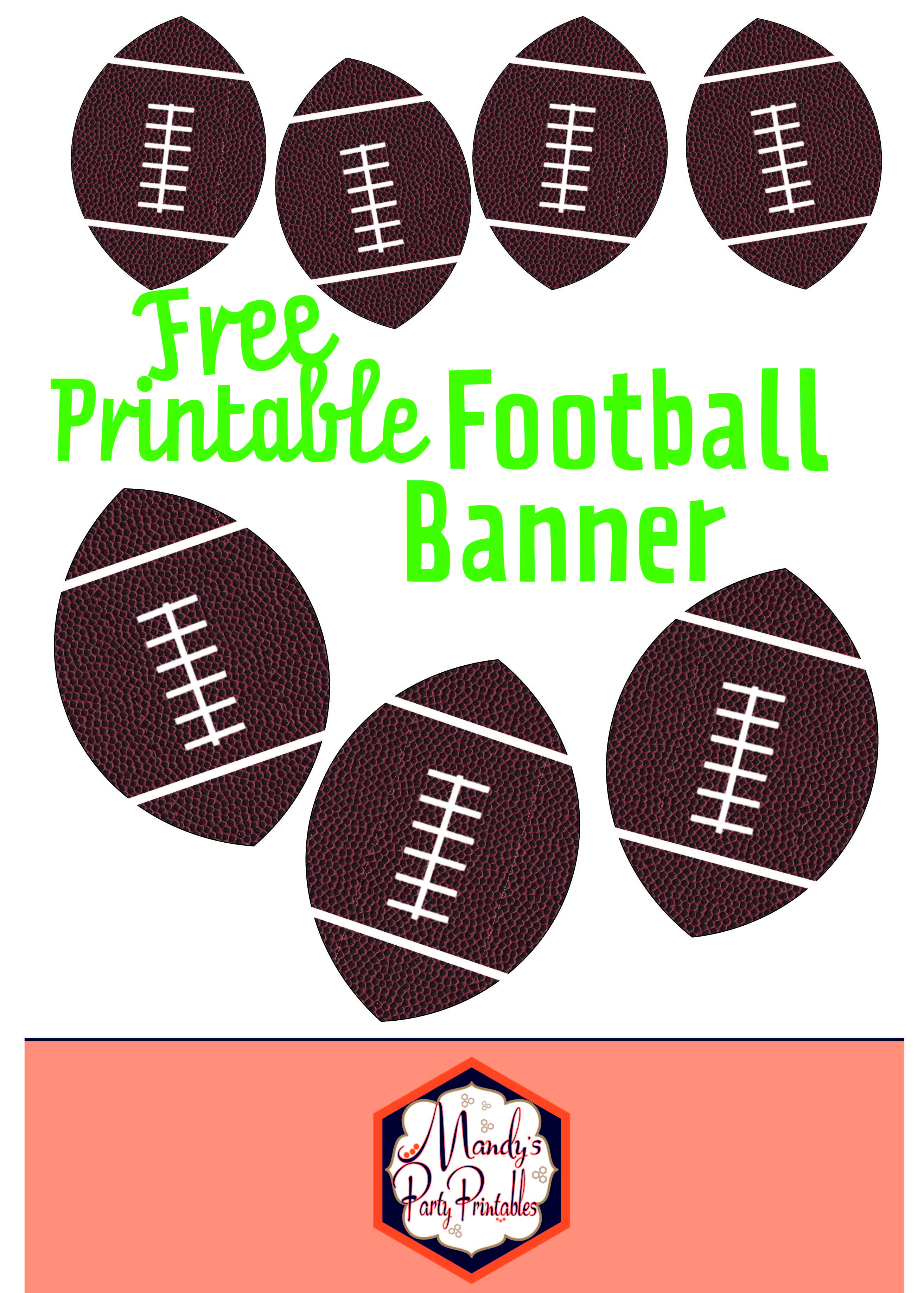 Football banner for boys football party or big game party | Mandy's Party Printables