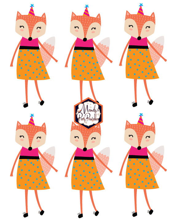 Girly Fox Cupcake Toppers via Mandy's Party Printables: A Guide to Half-E Homemaking