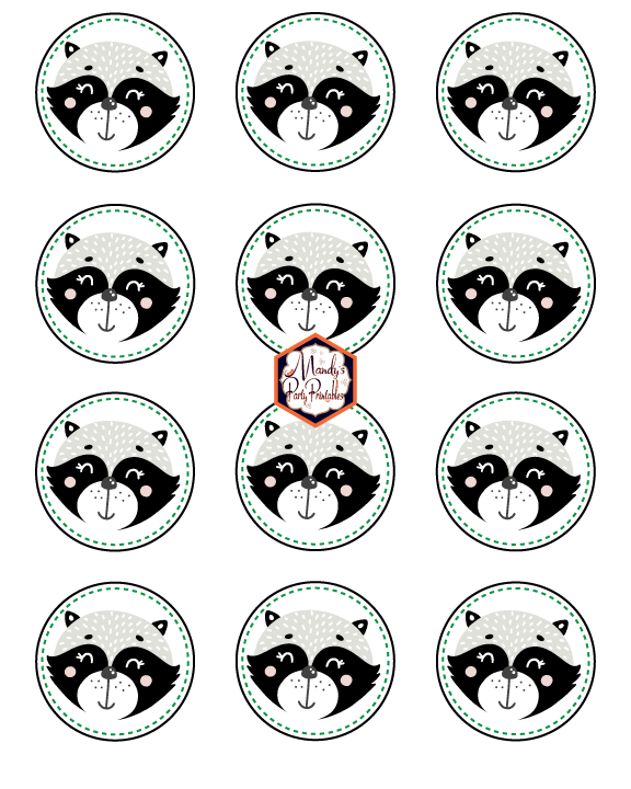 monochromatic birthday cupcake toppers with cute woodland animal | Mandy's Party Printables: A Guide to Half-E Homemaking
