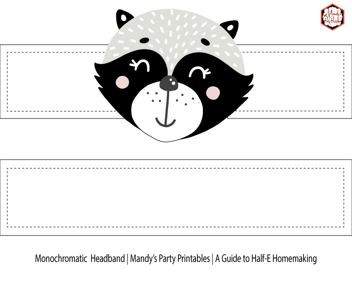 monochromatic headband with cute woodland animal | Mandy's Party Printables: A Guide to Half-E Homemaking