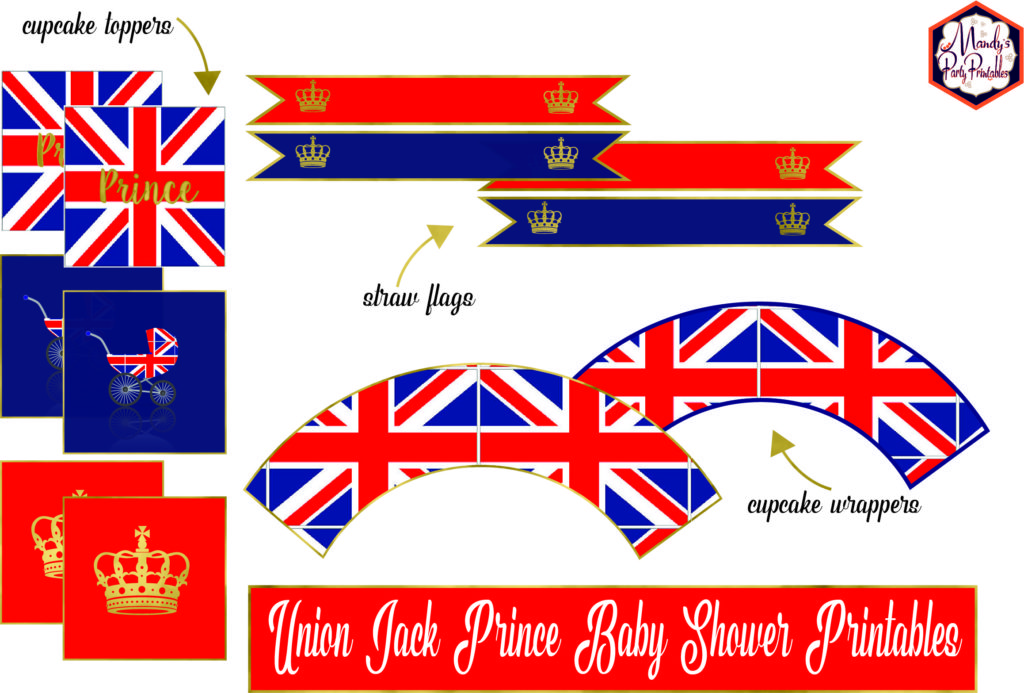 Prince Union Jack Baby Shower Printables - Mandy's Party Printables