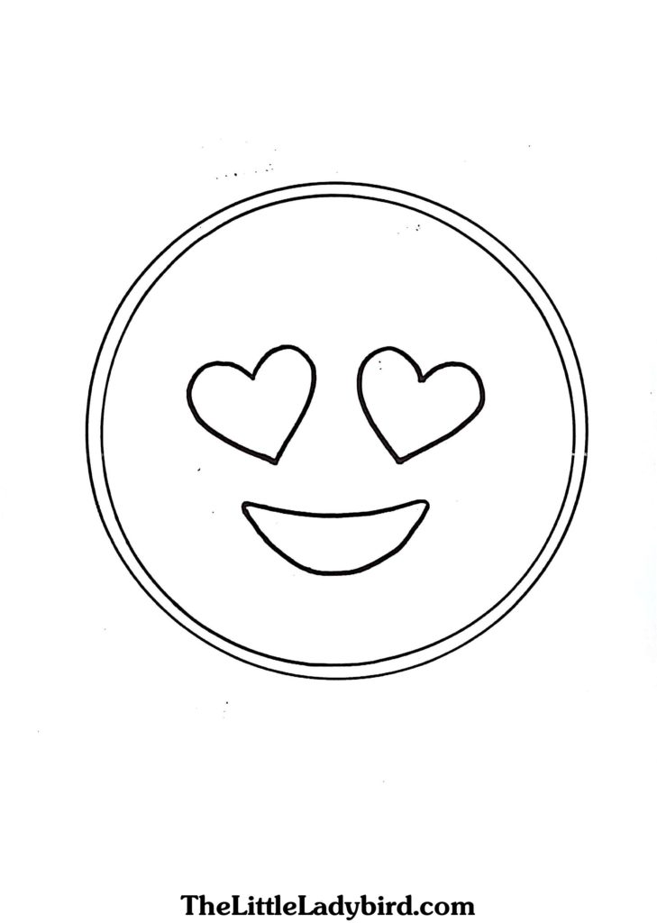 Emoji printables | Emoji In Love coloring page | Mandy's Party Printables