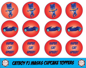 PJ Masks Cupcake Toppers - Mandy's Party Printables