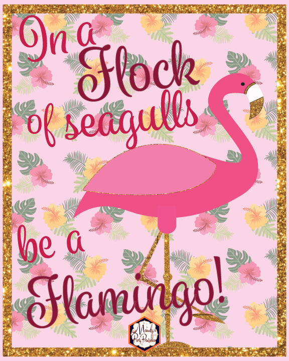Free 8x10 printable flamingo sign | Mandy's Party Printables
