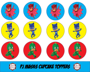 PJ Masks Cupcake Toppers - Mandy's Party Printables