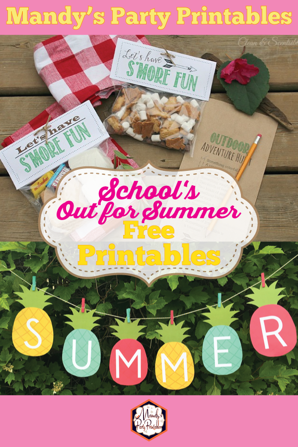Free Schools Out for Summer Printables | Mandy's Party Printables