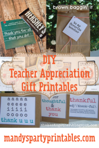 DIY Teacher Appreciation Gift Printables - Mandy's Party Printables