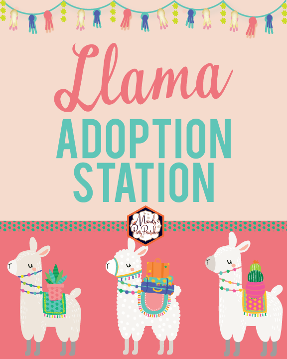 Free llama adoption party printables | Mandy's Party Printables