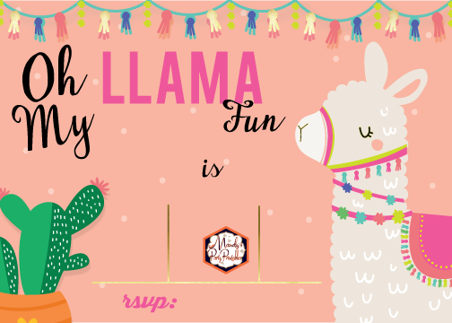 Pink editable llama birthday party invitation | Mandy's Party Printables