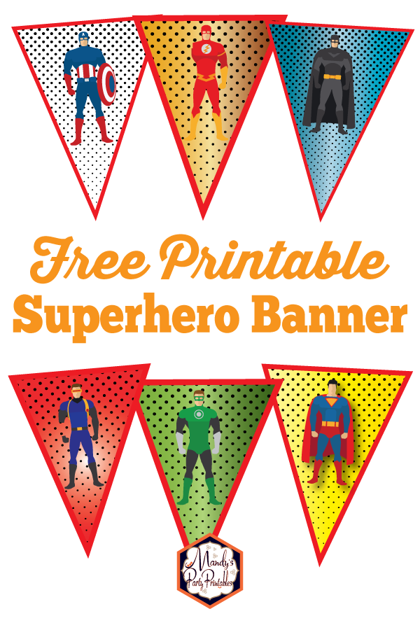 justice league inspired superhero banner | Mandy's Party Printables