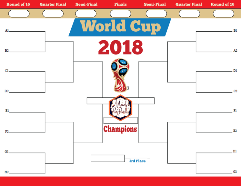 World Cup Printable Bracket - Mandy's Party Printables